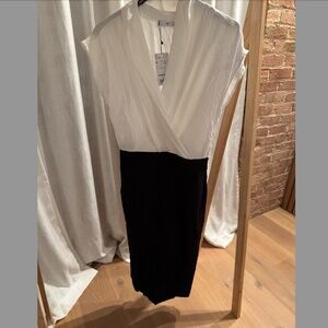 NWT Mango Suit Midi Dress Black and White Medium